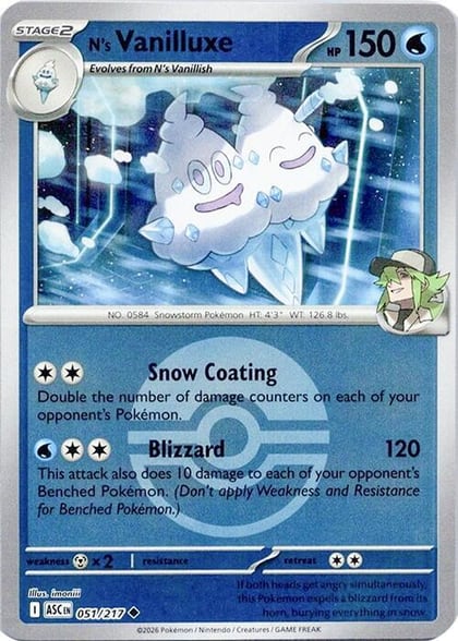N's Vanilluxe (Poke Ball), ME: Ascended Heroes 051/217