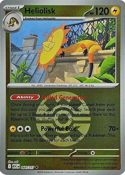 Heliolisk - 064/217 (Quick Ball), ME: Ascended Heroes 064/217