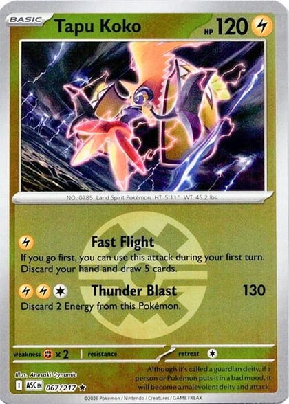 Tapu Koko (Quick Ball), ME: Ascended Heroes 067/217