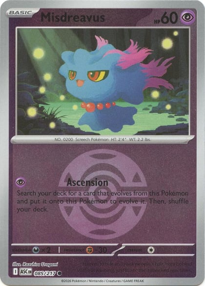 Misdreavus - 085/217 (Dusk Ball), ME: Ascended Heroes 085/217
