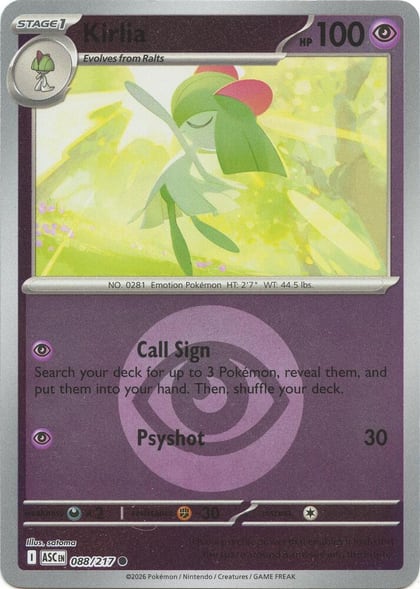 Kirlia (Energy Symbol Pattern), ME: Ascended Heroes 088/217