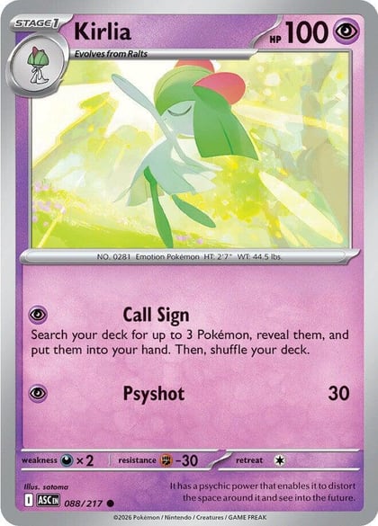 Kirlia, ME: Ascended Heroes 088/217