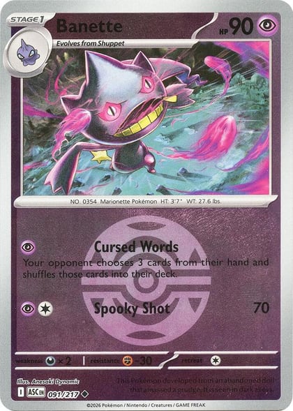 Banette - 091/217 (Dusk Ball), ME: Ascended Heroes 091/217