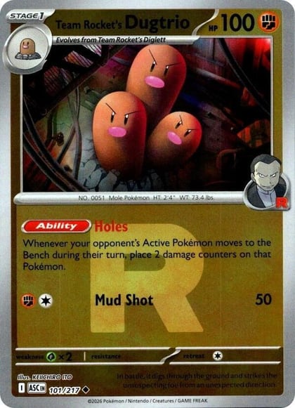 Team Rocket's Dugtrio - 101/217 (Team Rocket), ME: Ascended Heroes 101/217