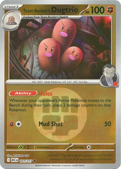 Team Rocket's Dugtrio - 101/217 (Energy Symbol Pattern), ME: Ascended Heroes 101/217