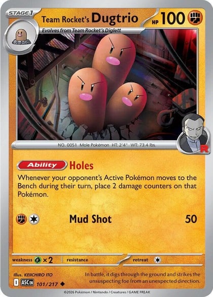 Team Rocket's Dugtrio - 101/217, ME: Ascended Heroes 101/217