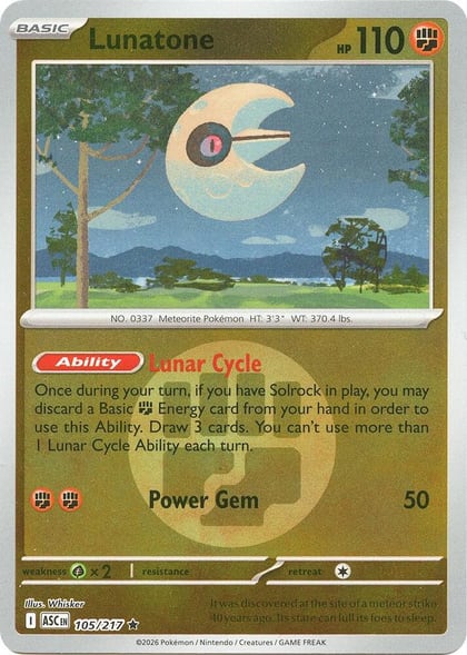 Lunatone (Energy Symbol Pattern), ME: Ascended Heroes 105/217