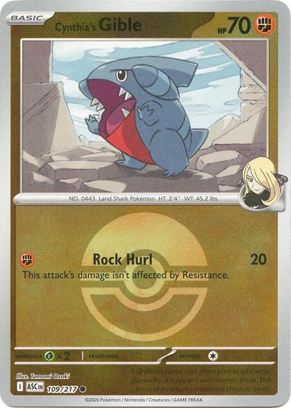 Cynthia's Gible (Poke Ball), ME: Ascended Heroes 109/217