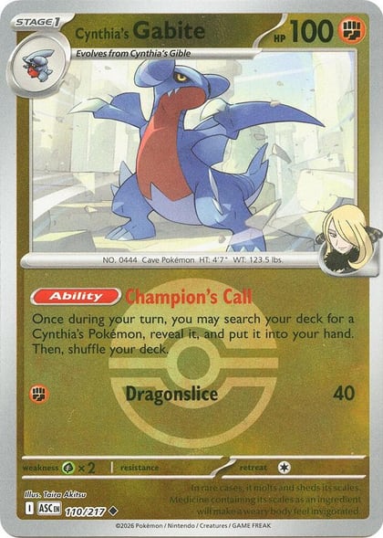 Cynthia's Gabite (Poke Ball), ME: Ascended Heroes 110/217