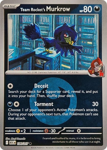Team Rocket's Murkrow (Energy Symbol Pattern), ME: Ascended Heroes 126/217
