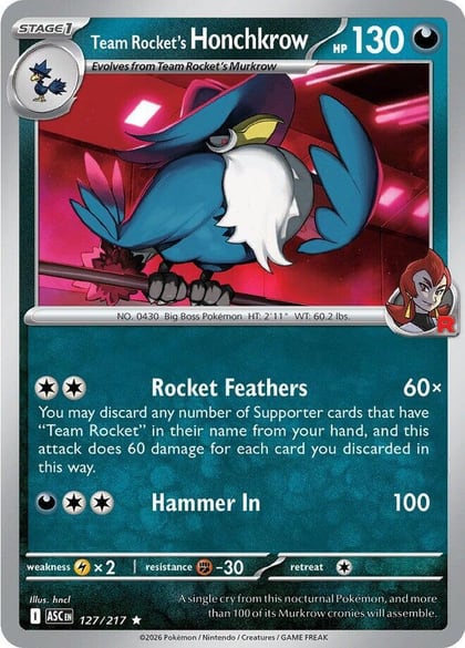 Team Rocket's Honchkrow, ME: Ascended Heroes 127/217