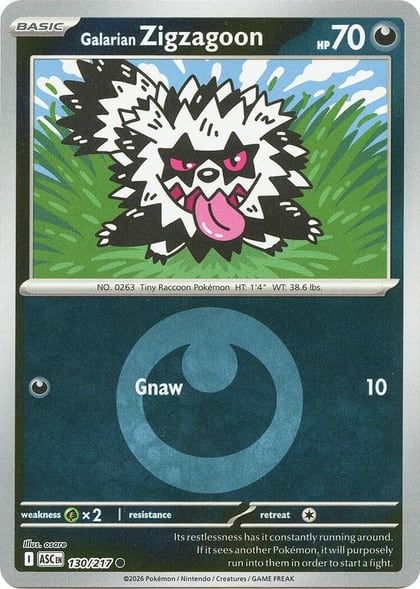 Galarian Zigzagoon (Energy Symbol Pattern), ME: Ascended Heroes 130/217