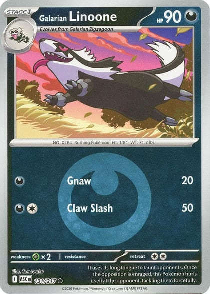 Galarian Linoone (Energy Symbol Pattern), ME: Ascended Heroes 131/217