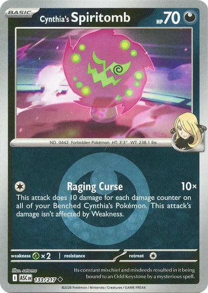 Cynthia's Spiritomb - 133/217 (Energy Symbol Pattern), ME: Ascended Heroes 133/217