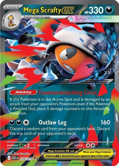 Mega Scrafty ex - 135/217, ME: Ascended Heroes 135/217
