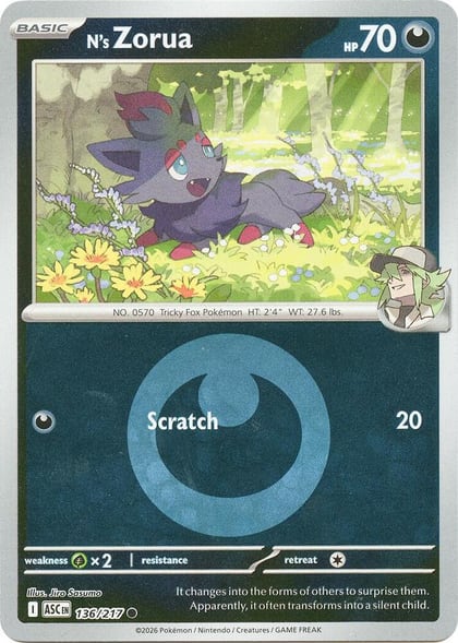 N's Zorua (Energy Symbol Pattern), ME: Ascended Heroes 136/217