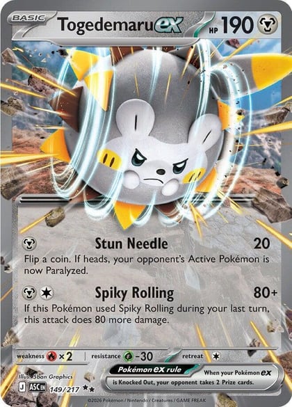 Togedemaru ex, ME: Ascended Heroes 149/217