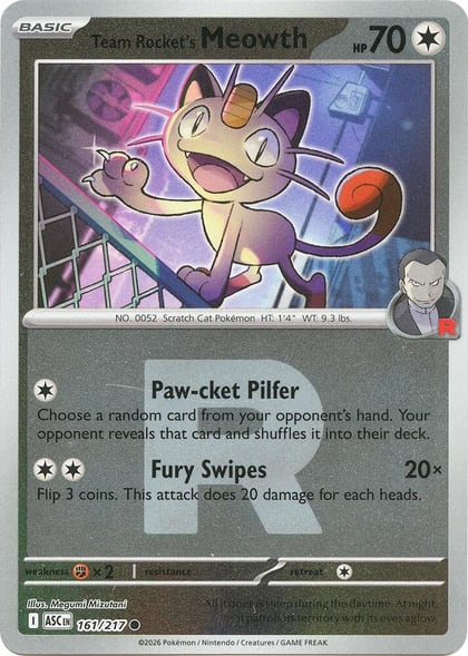 Team Rocket's Meowth (Team Rocket), ME: Ascended Heroes 161/217