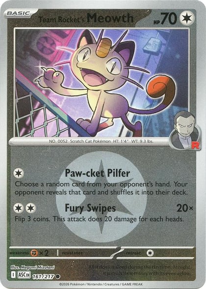 Team Rocket's Meowth (Energy Symbol Pattern), ME: Ascended Heroes 161/217