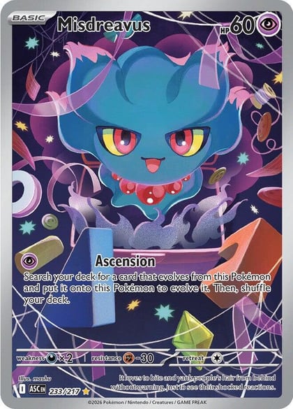 Misdreavus - 233/217, ME: Ascended Heroes 233/217