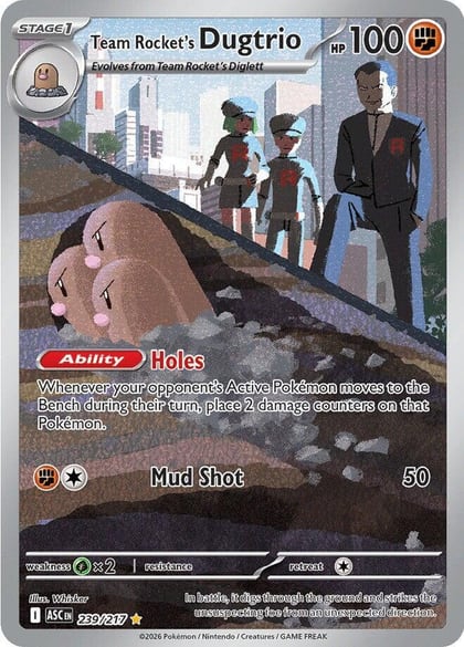 Team Rocket's Dugtrio - 239/217, ME: Ascended Heroes 239/217