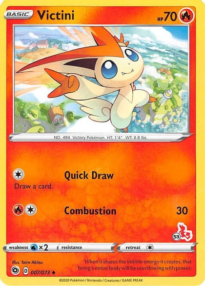 Victini - 007/073 (#53 Cinderace Stamped), Battle Academy 2022 007/073
