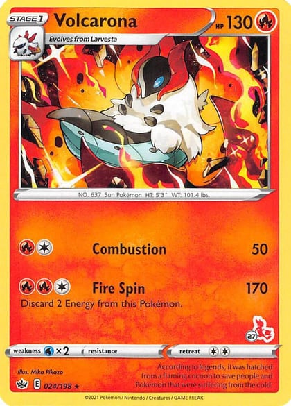 Volcarona - 024/198 (#27 Cinderace Stamped), Battle Academy 2022 024/198