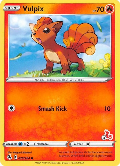 Vulpix - 029/264 (#13 Cinderace Stamped), Battle Academy 2022 029/264