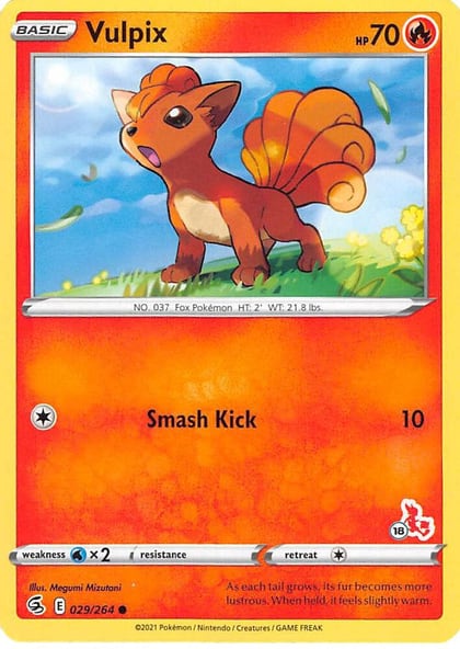Vulpix - 029/264 (#18 Cinderace Stamped), Battle Academy 2022 029/264