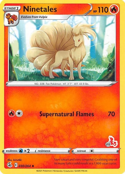 Ninetales - 030/264 (#23 Cinderace Stamped), Battle Academy 2022 030/264