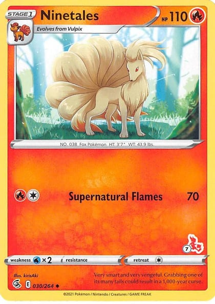 Ninetales - 030/264 (#7 Cinderace Stamped), Battle Academy 2022 030/264