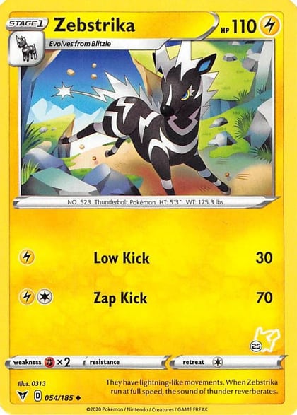 Zebstrika - 054/185 (#25 Pikachu Stamped), Battle Academy 2022 054/185