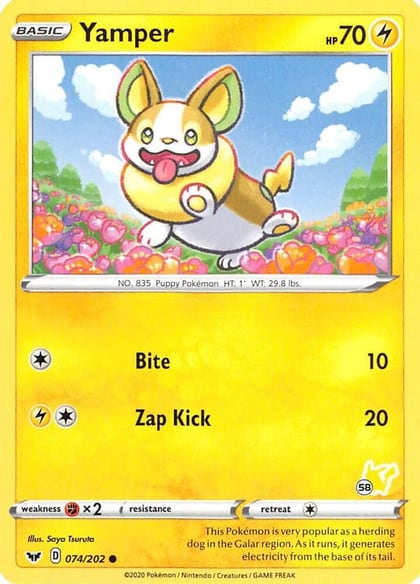 Yamper - 074/202 (#58 Pikachu Stamped), Battle Academy 2022 074/202
