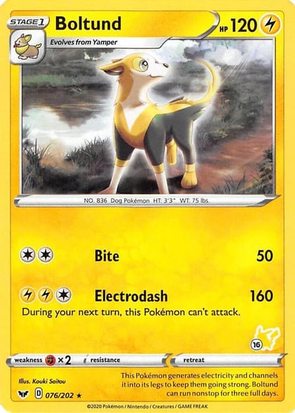 Boltund - 076/202 (#16 Pikachu Stamped), Battle Academy 2022 076/202