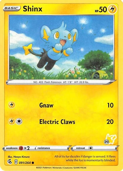 Shinx - 091/264 (#20 Pikachu Stamped), Battle Academy 2022 091/264