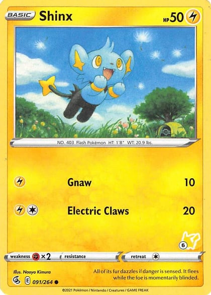 Shinx - 091/264 (#6 Pikachu Stamped), Battle Academy 2022 091/264