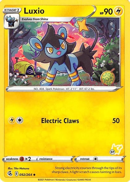 Luxio - 092/264 (#37 Pikachu Stamped), Battle Academy 2022 092/264