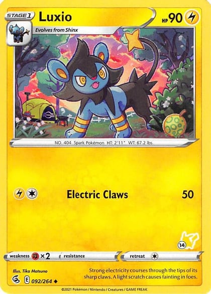 Luxio - 092/264 (#14 Pikachu Stamped), Battle Academy 2022 092/264
