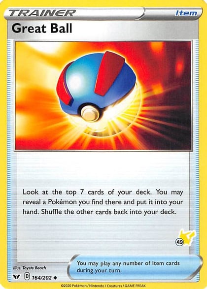 Great Ball - 164/202 (#49 Pikachu Stamped), Battle Academy 2022 164/202