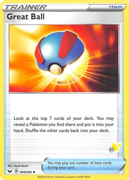 Great Ball - 164/202 (#57 Pikachu Stamped), Battle Academy 2022 164/202