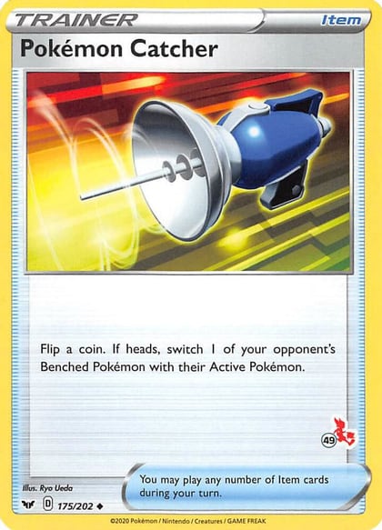 Pokemon Catcher - 175/202 (#49 Cinderace Stamped), Battle Academy 2022 175/202