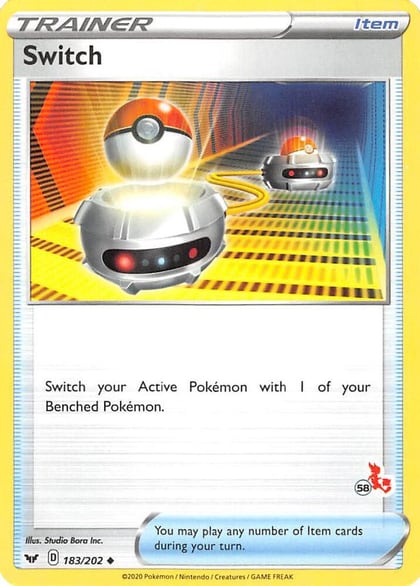 Switch - 183/202 (#58 Cinderace Stamped), Battle Academy 2022 183/202