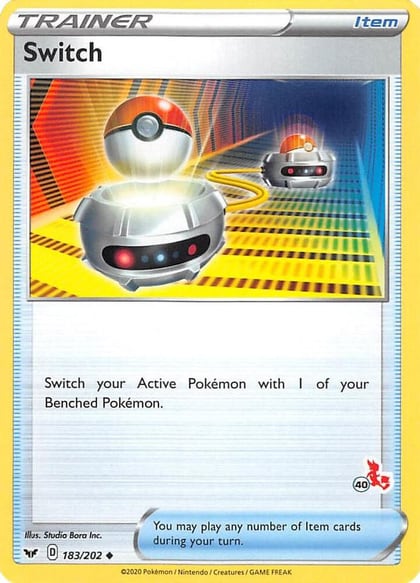 Switch - 183/202 (#40 Cinderace Stamped), Battle Academy 2022 183/202