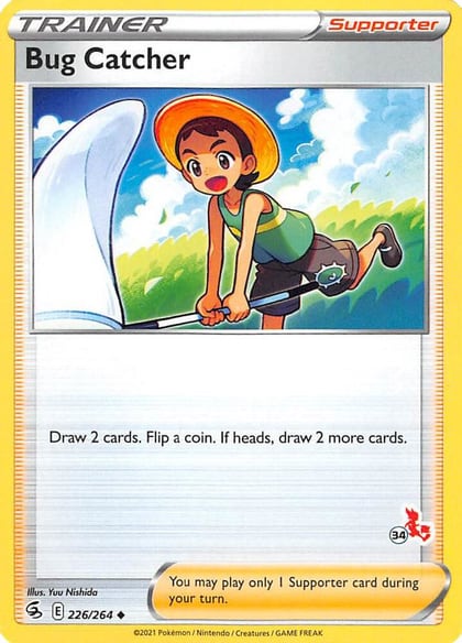 Bug Catcher - 226/264 (#34 Cinderace Stamped), Battle Academy 2022 226/164