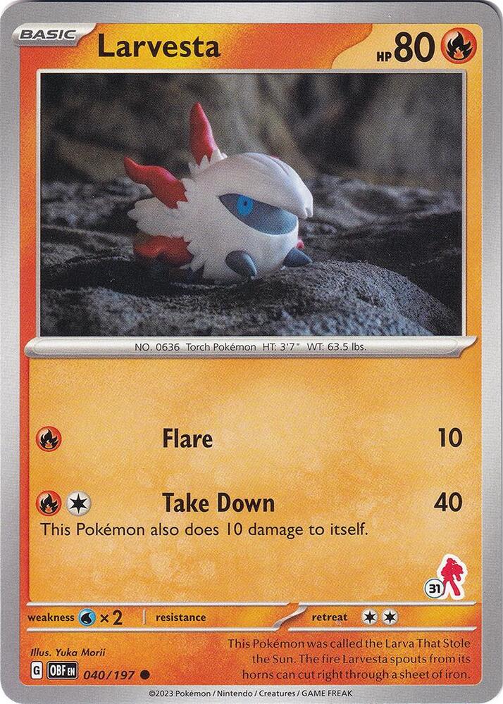 Larvesta - Armarouge 31, Battle Academy 2024 040/197