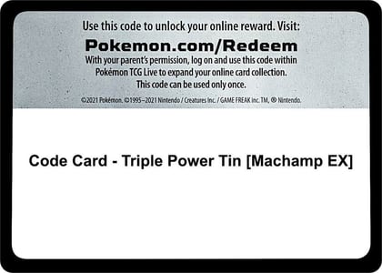 Code Card - Triple Power Tin [Machamp EX], XY - BREAKpoint P280327