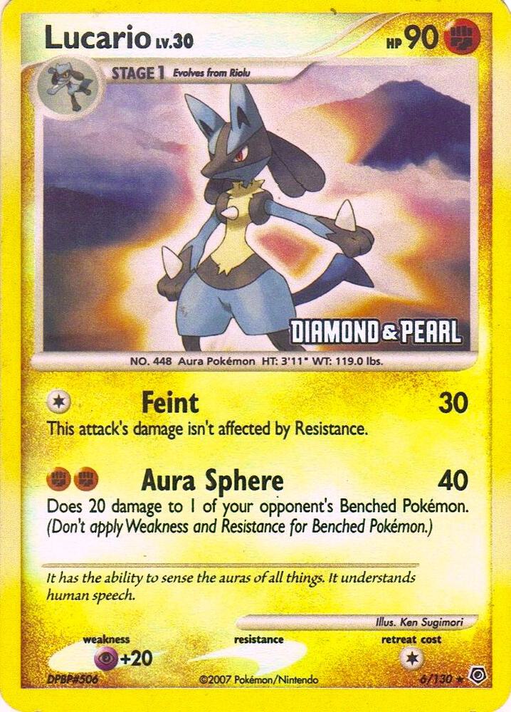 Lucario - 6/130 [Diamond & Pearl], Burger King Promos 006/130