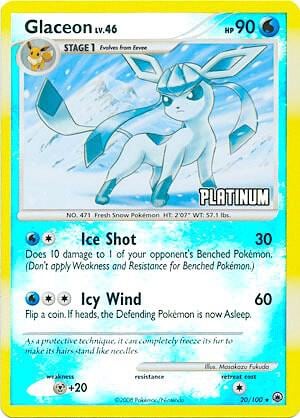 Glaceon - 20/100 [Platinum], Burger King Promos 020/100