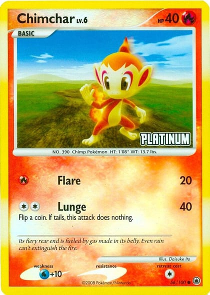 Chimchar - 56/100 [Platinum], Burger King Promos 056/100