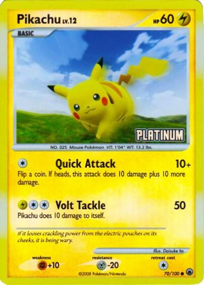 Pikachu - 70/100 [Platinum], Burger King Promos 070/100
